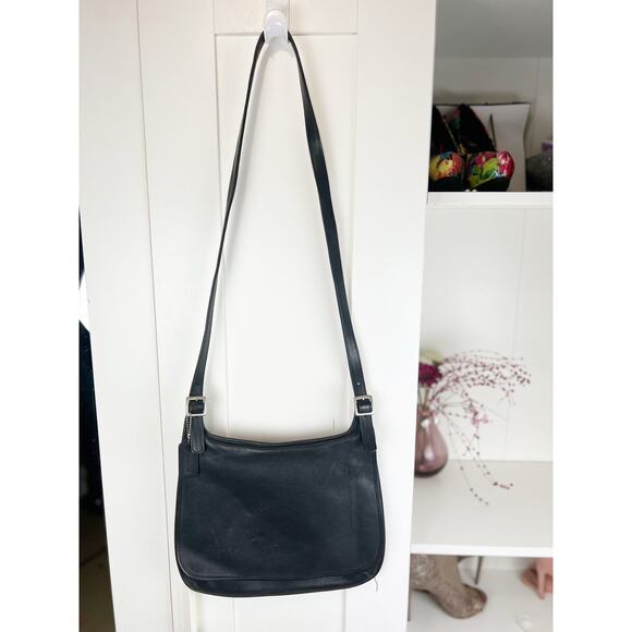 Vintage Coach Legacy Slim Hippie Leather Flap Saddle Crossbody Bag 9134 Black - Picture 16 of 16